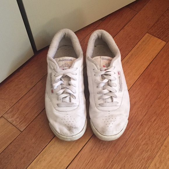 VINTAGE LEATHER REEBOK PRINCESS SNEAKERS - Picture 1 of 6